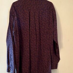 Cinch Men's Casual Button Down Shirt - Navy and Orange Paisley